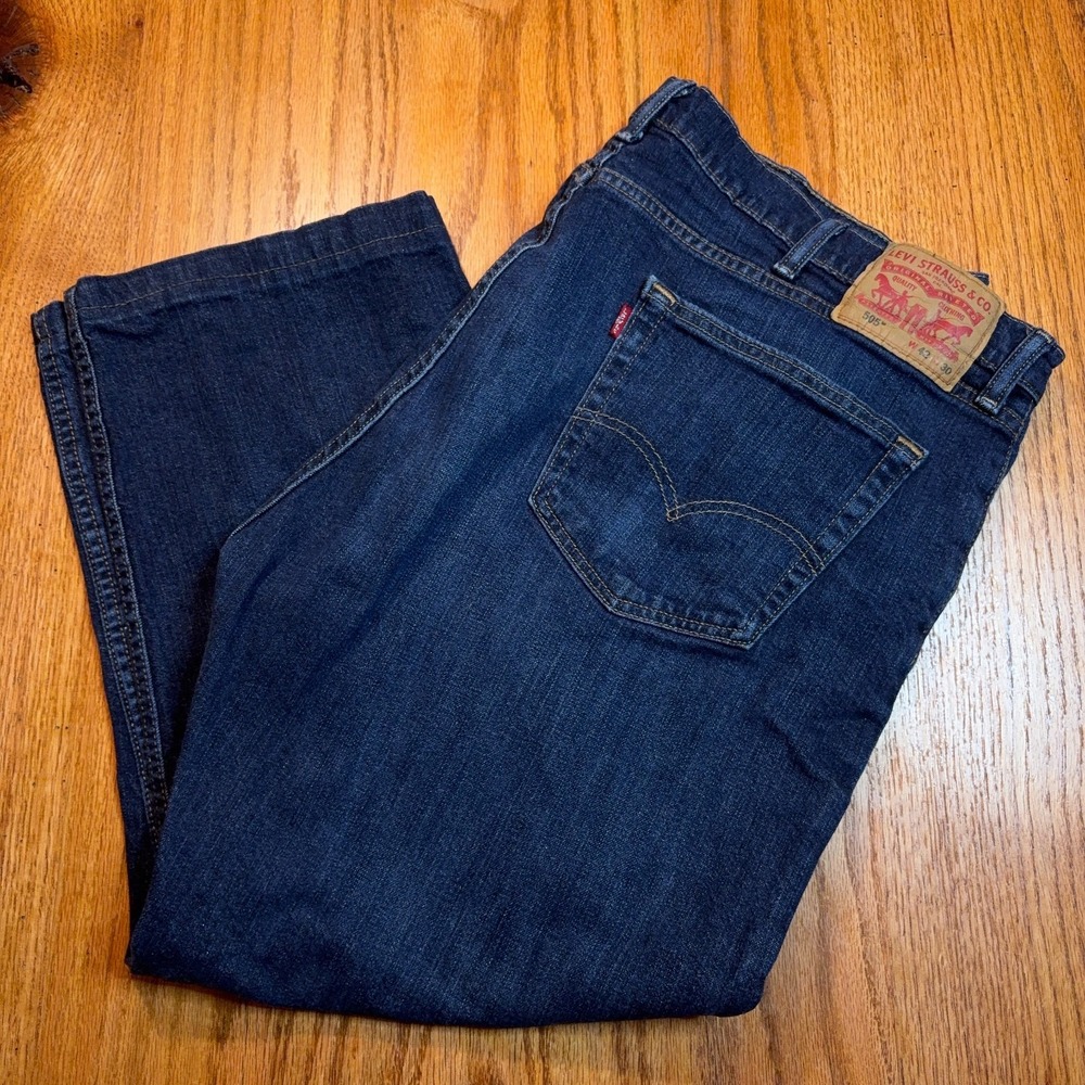 Levis 505 Jeans Mens Size 42x24 (Tag 42X30) High Rise Denim Hemmed Altered‎